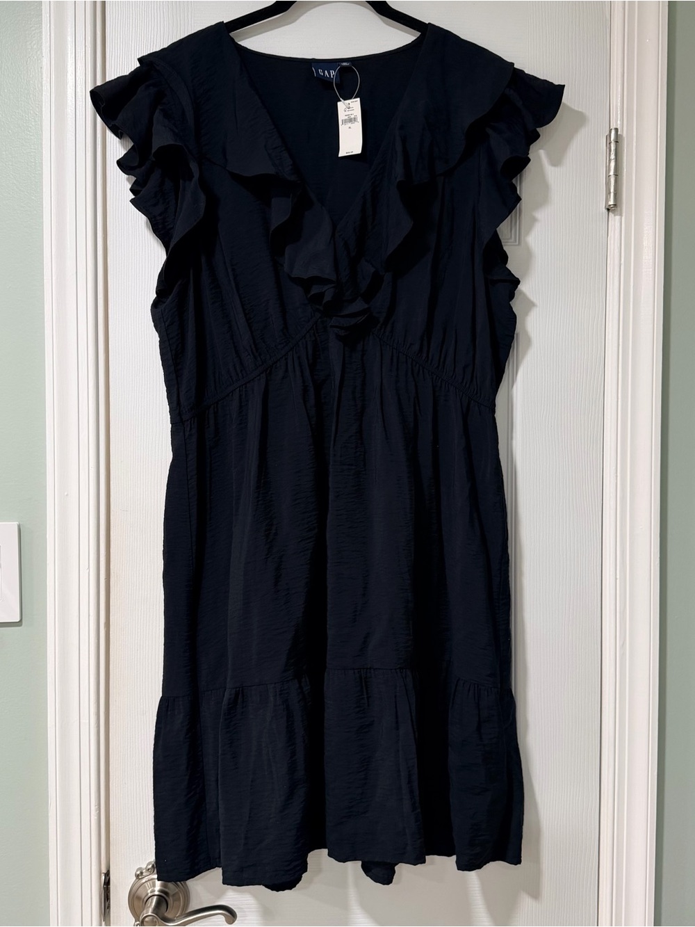 GAP Black Ruffled Mini Dress